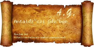 Antalóczi Gábor névjegykártya